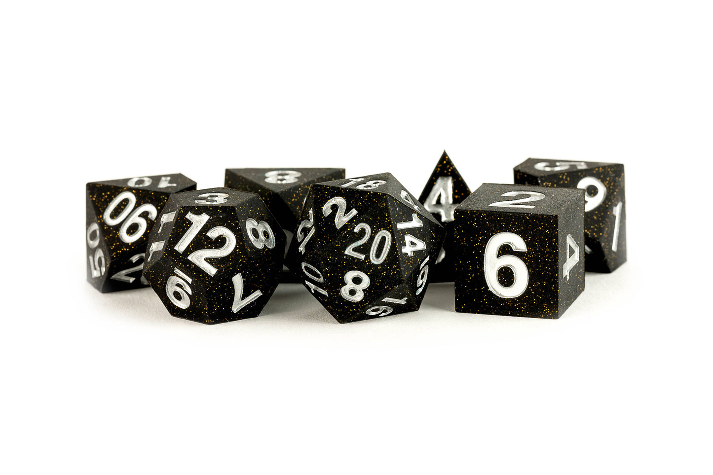 Sharp Edge Black Silicone Rubber Dice Set
