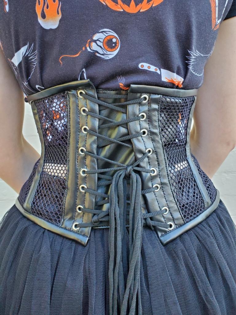 Daisy Corsets Fishnet Underbust Corset (Plus Sizing Available)