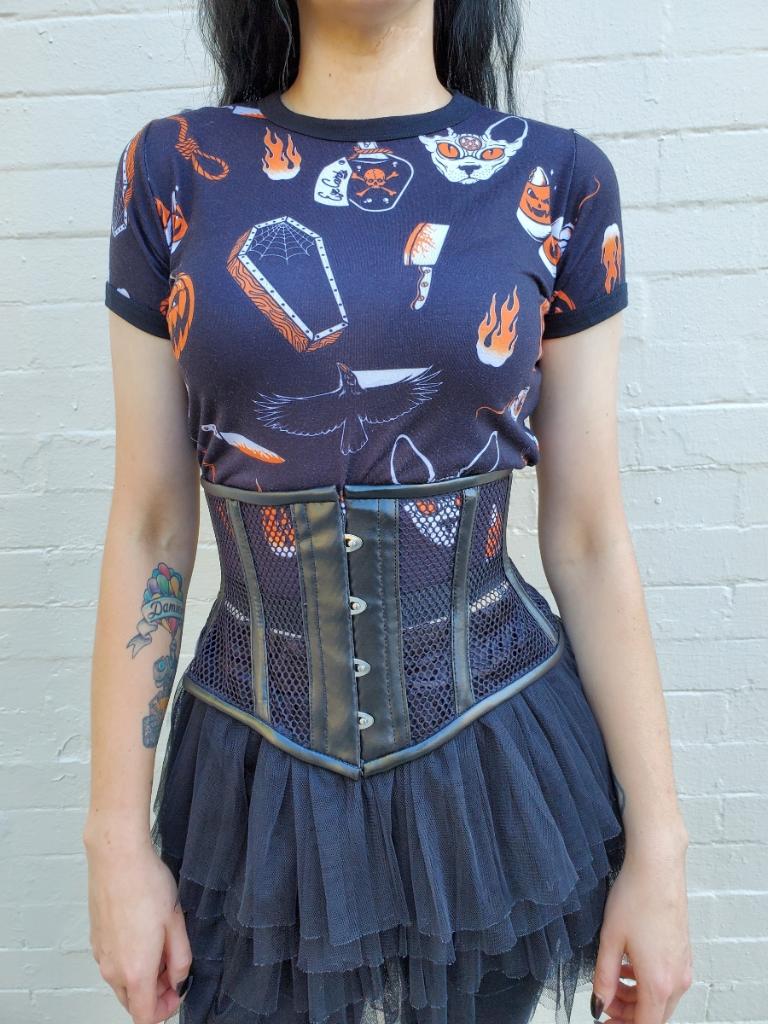 Daisy Corsets Fishnet Underbust Corset (Plus Sizing Available)