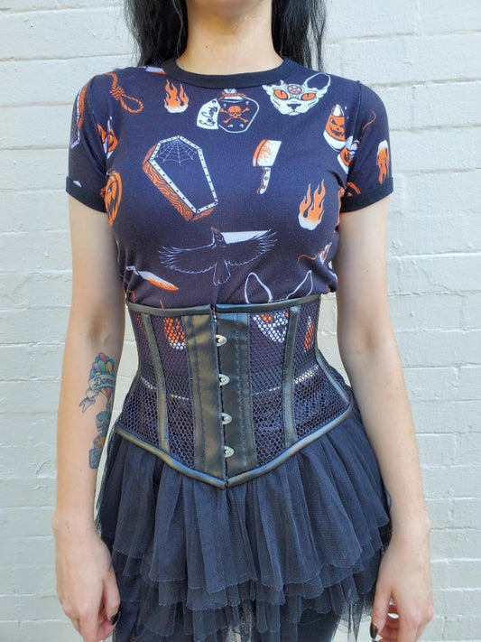 Daisy Corsets Fishnet Underbust Corset (Plus Sizing Available)