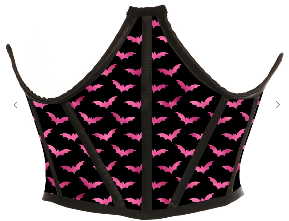 It's Freakin' Bats Pink Underbust Corset