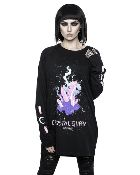 Rogue + Wolf Crystal Queen Long Sleeve Tee