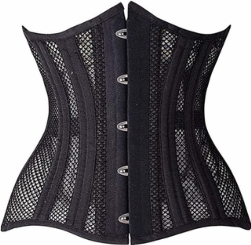 Fishnet Under Bust Over Hip Corset