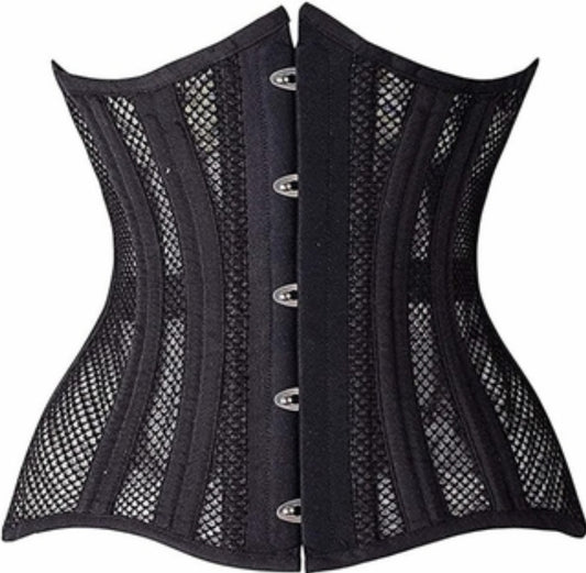 Fishnet Under Bust Over Hip Corset