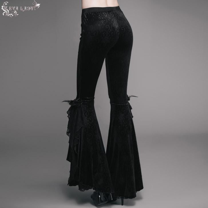Embossed Velvet Bell Bottoms