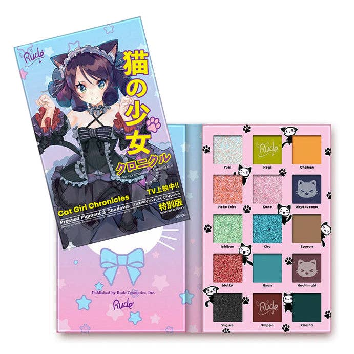 Rude Cosmetics Cat Girl Chronicles 15 Pressed Pigments and Shadows Neko  Chan