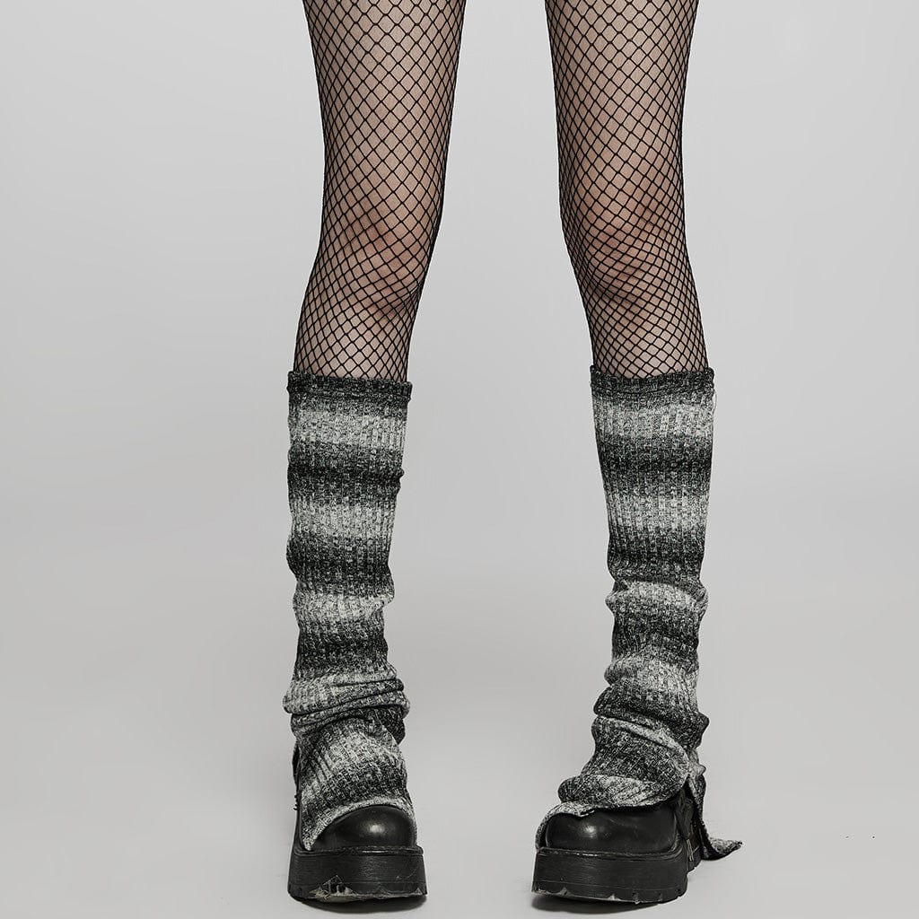 Black and White Grunge Leg Warmers