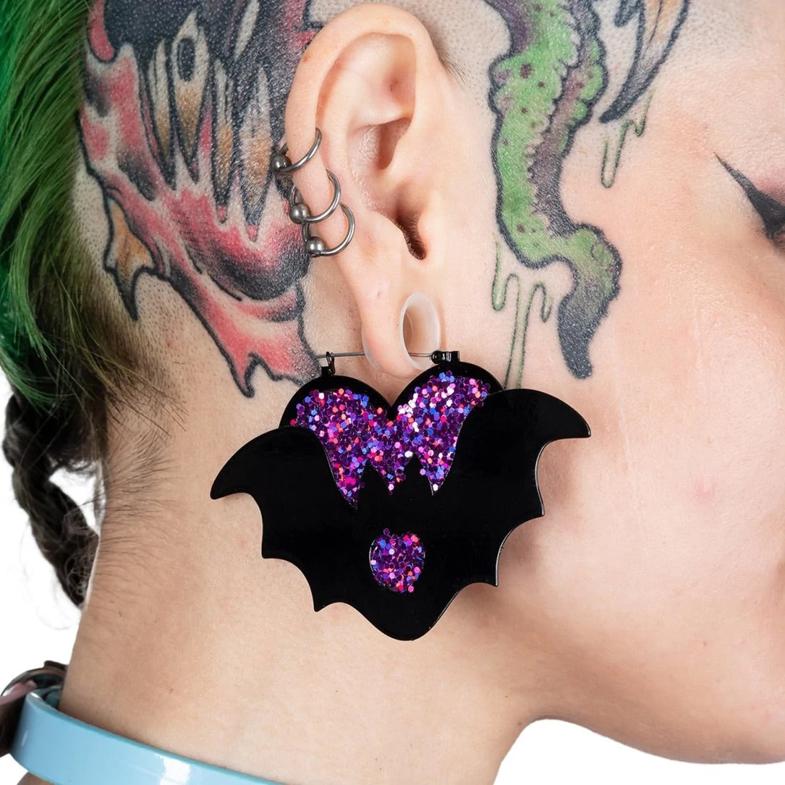 Glitter Purple Heart and Bat