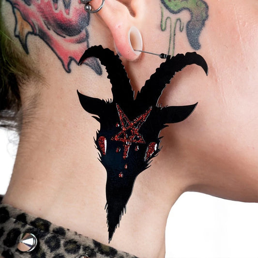 Goat Pentagram Earrings