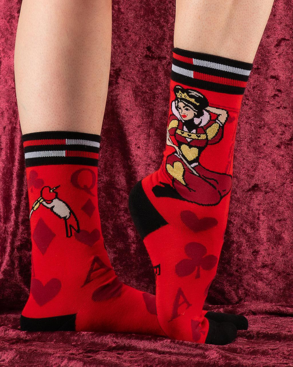 Queen of Hearts Crew Socks