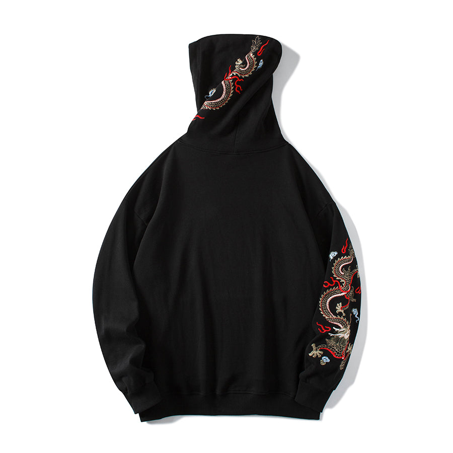 Flying Fire Dragon Embroidery Hoodie