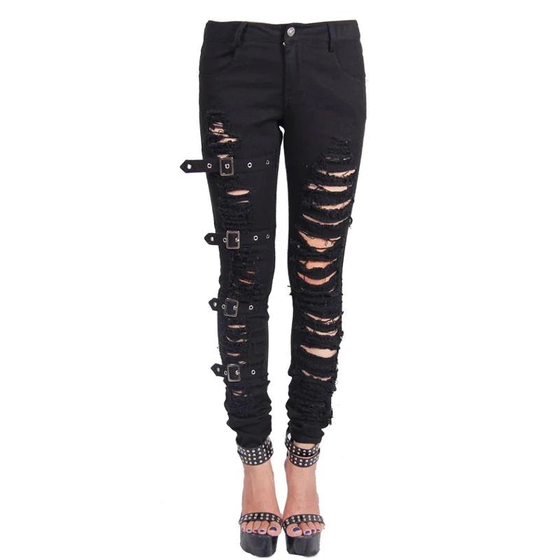 Flower of Carriage Ripped Jeans