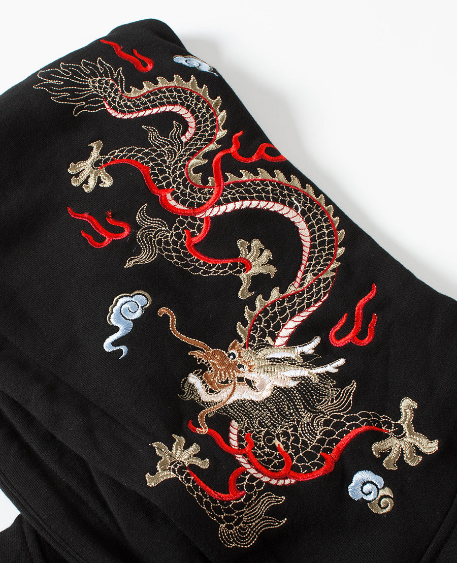 Flying Fire Dragon Embroidery Hoodie