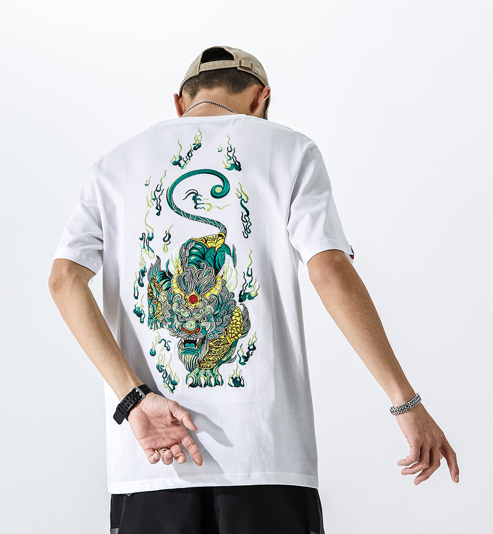 Emerald Tiger Embroidery Tee