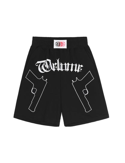 Double Pistols Embroidery Shorts