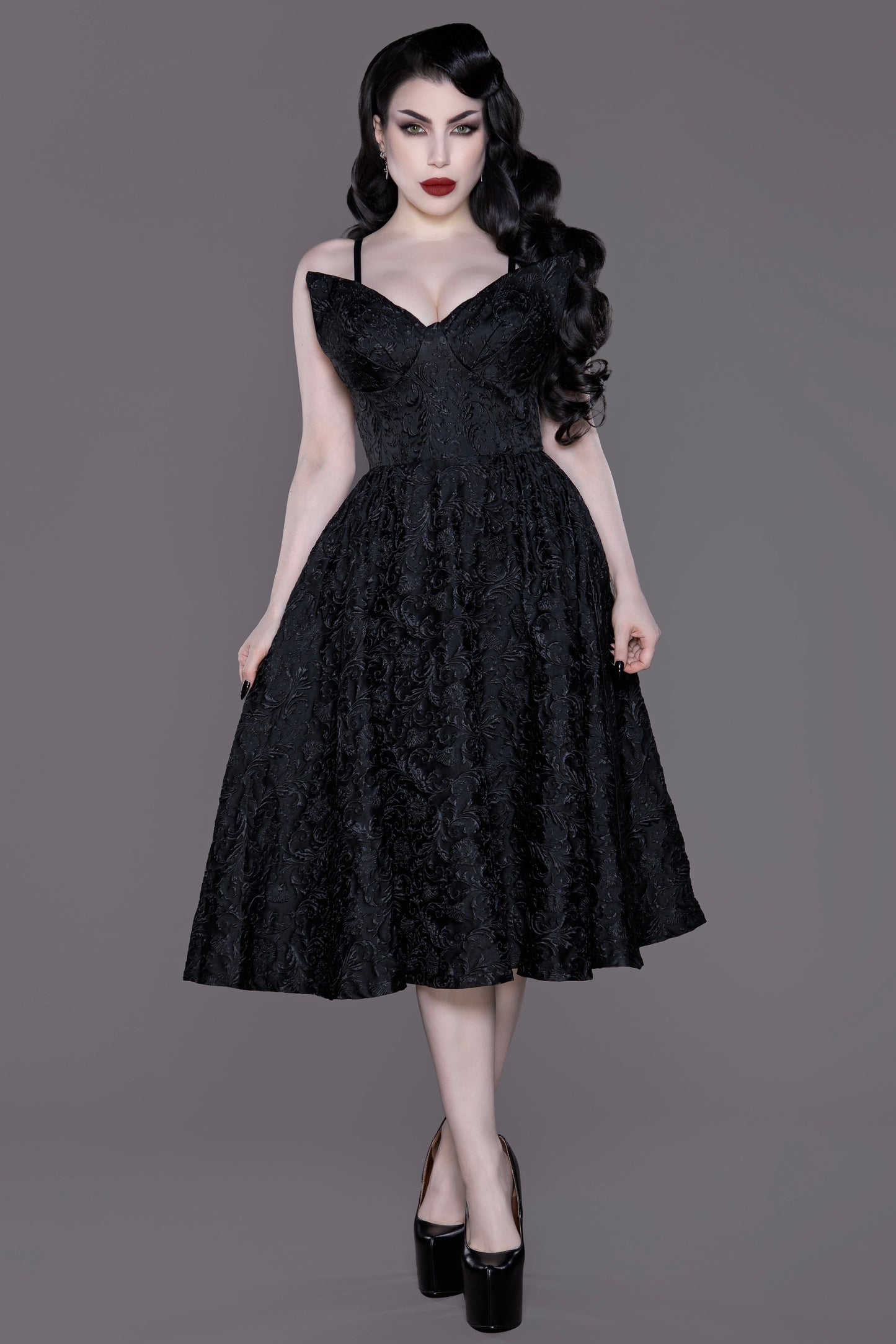 Dragon Damask Swing Dress