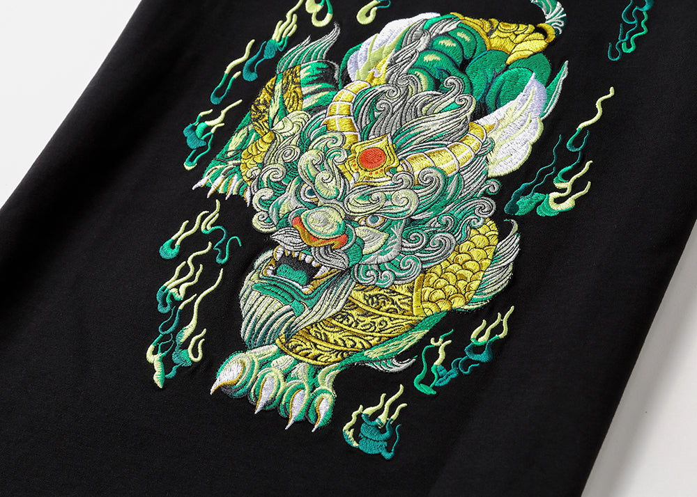 Emerald Tiger Embroidery Tee