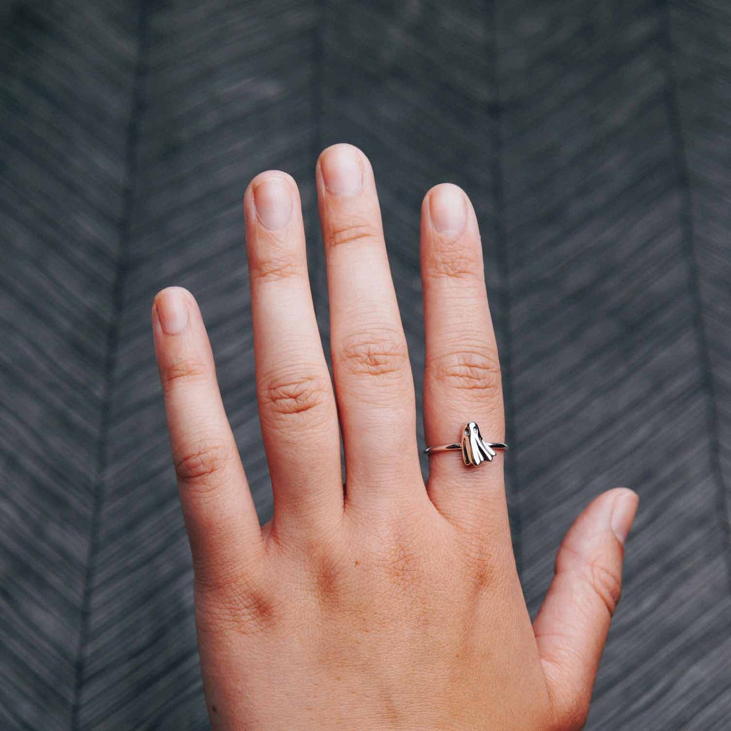 Sterling Silver 3D Ghost Ring