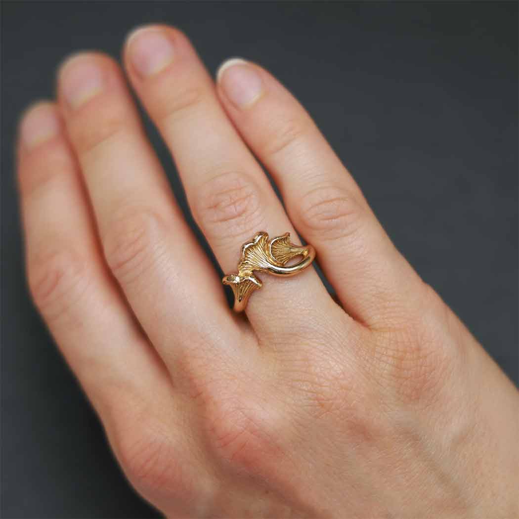 Chanterelle Mushroom Ring: Bronze