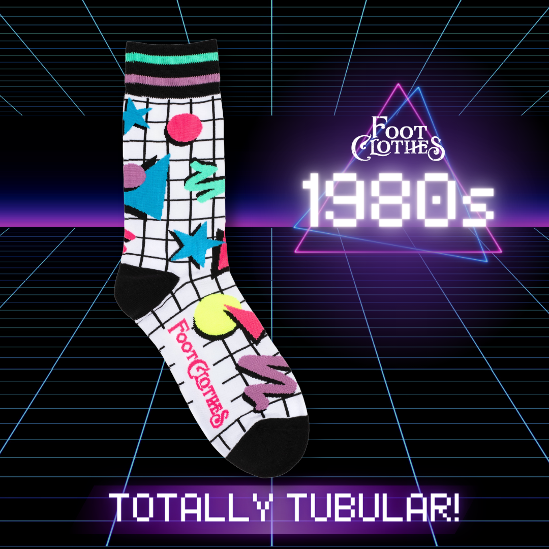 80s Totally Tubular! Crew Socks