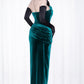 Phantom Emerald Velvet Swag Gown