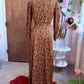 Raquel Maxi Dress with Bell Sleeves in Leopard Print Knit