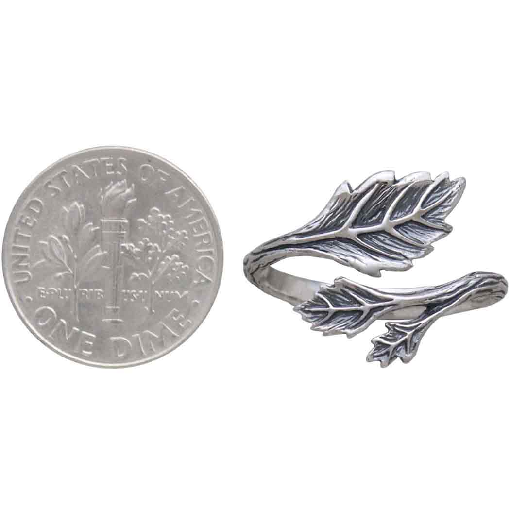 Adjustable Leaf Ring: Sterling Silver