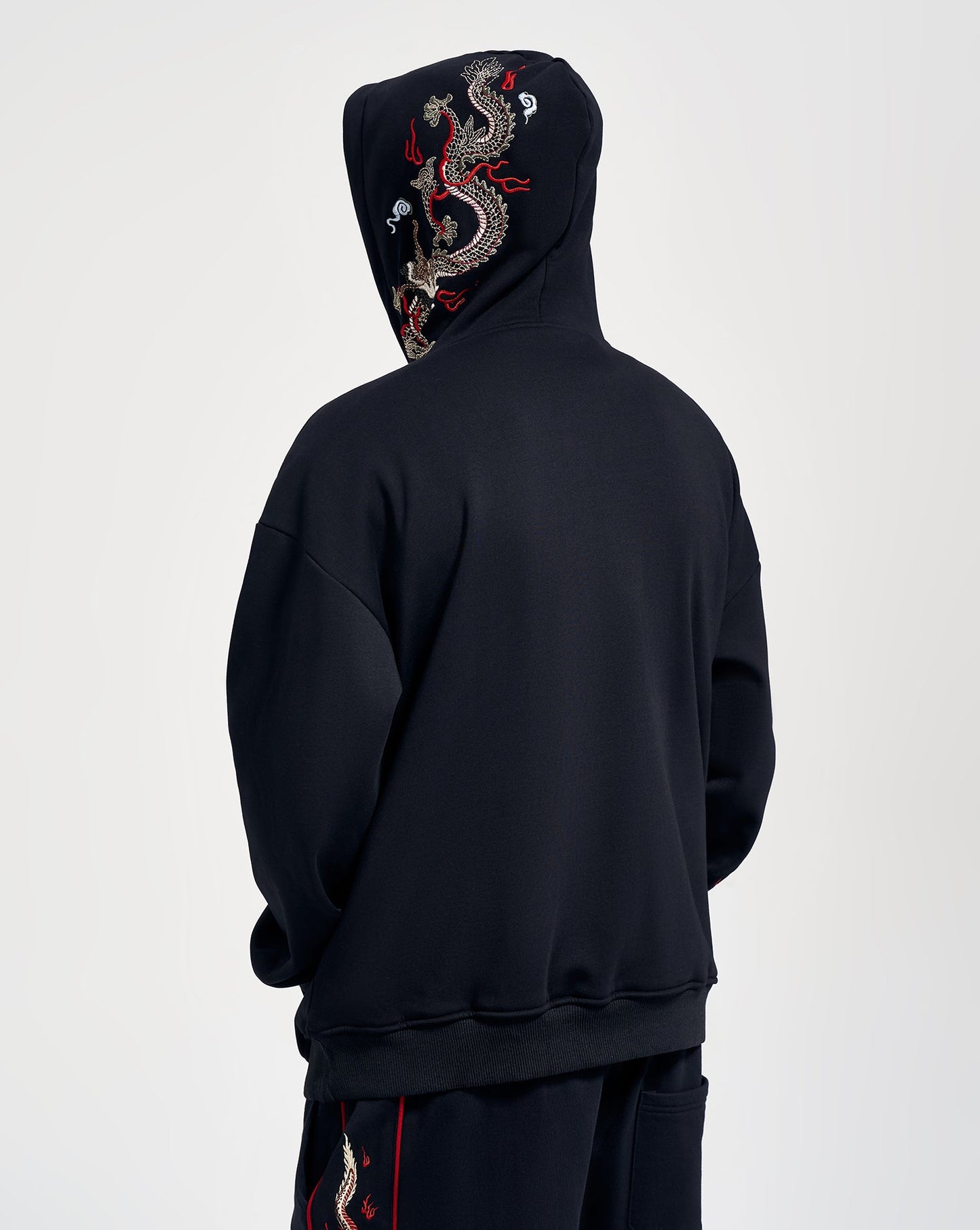 Flying Fire Dragon Embroidery Hoodie