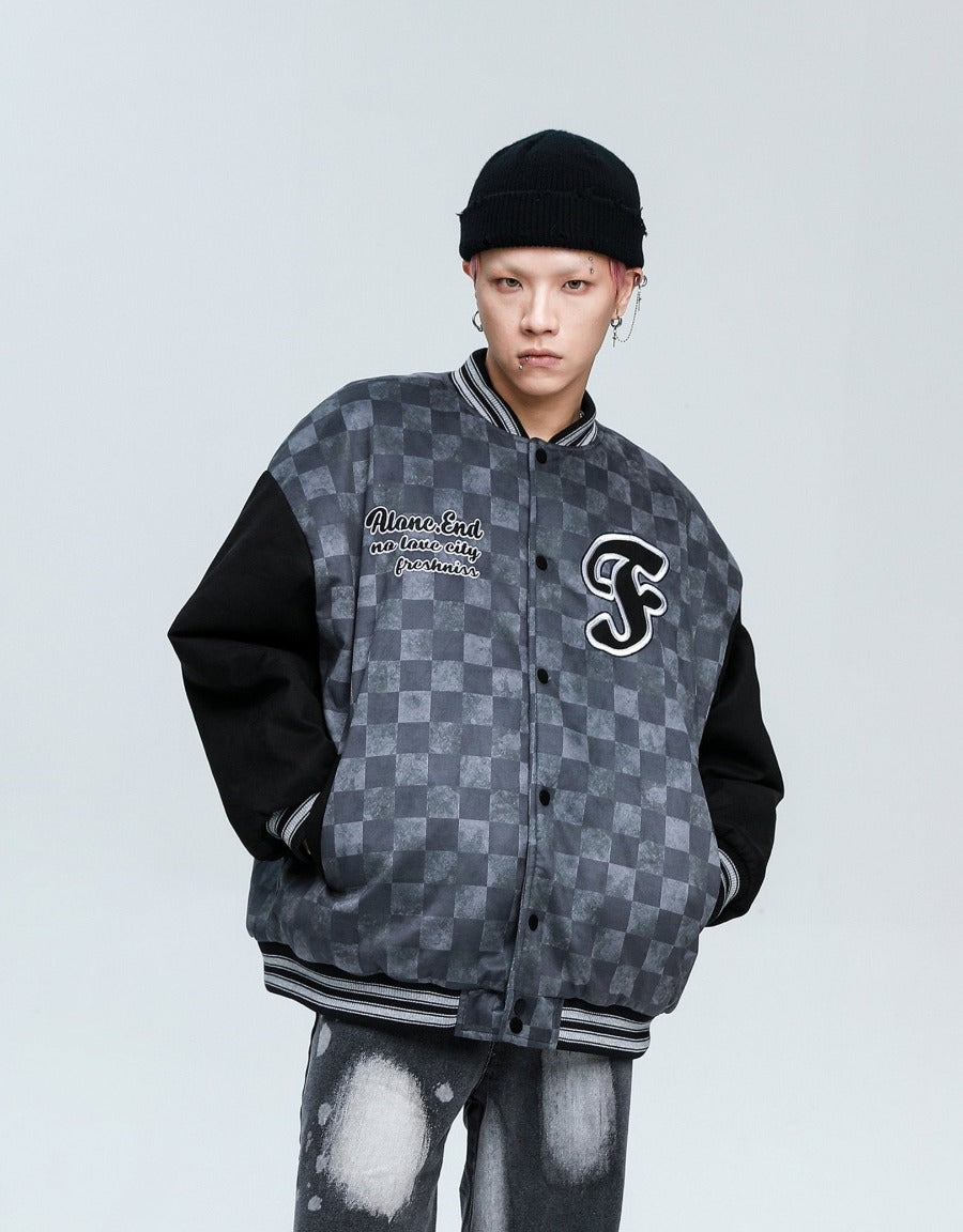 Checkered Winter Bomber Jacket