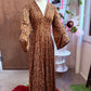 Raquel Maxi Dress with Bell Sleeves in Leopard Print Knit