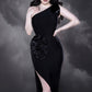 Rose One-Shoulder Bandage Dress