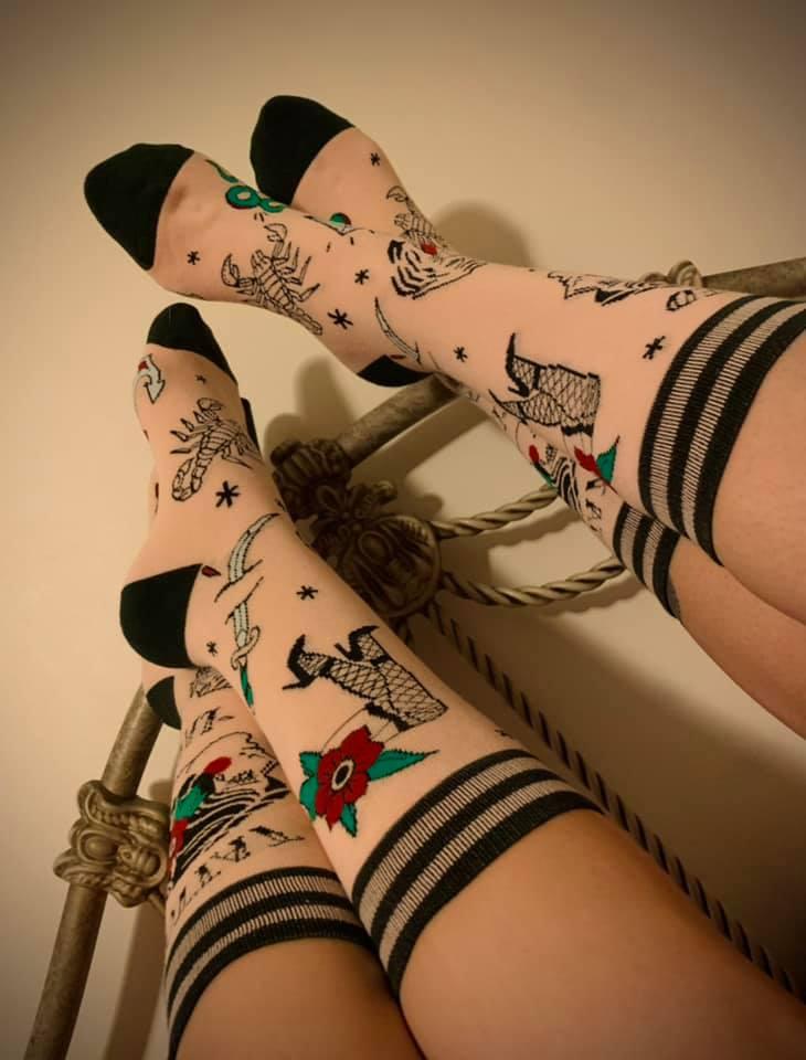 Tattooed Lady Crew Socks