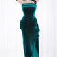 Phantom Emerald Velvet Swag Gown