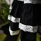 Adelaide Mini Swing dress in Black w/White Lace