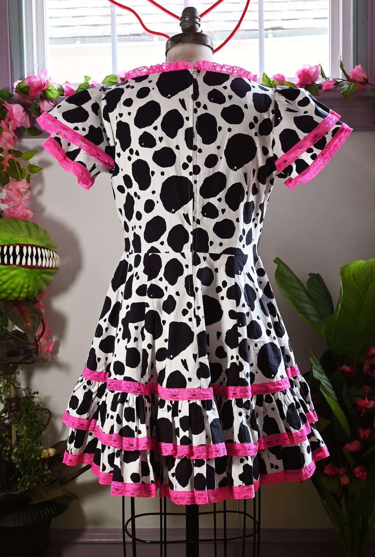 Adelaide Mini Swing dress in Bessie Moo print