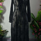 Black Penny Maxi dress with Flocked Spiderwebs