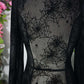 Black Penny Maxi dress with Flocked Spiderwebs