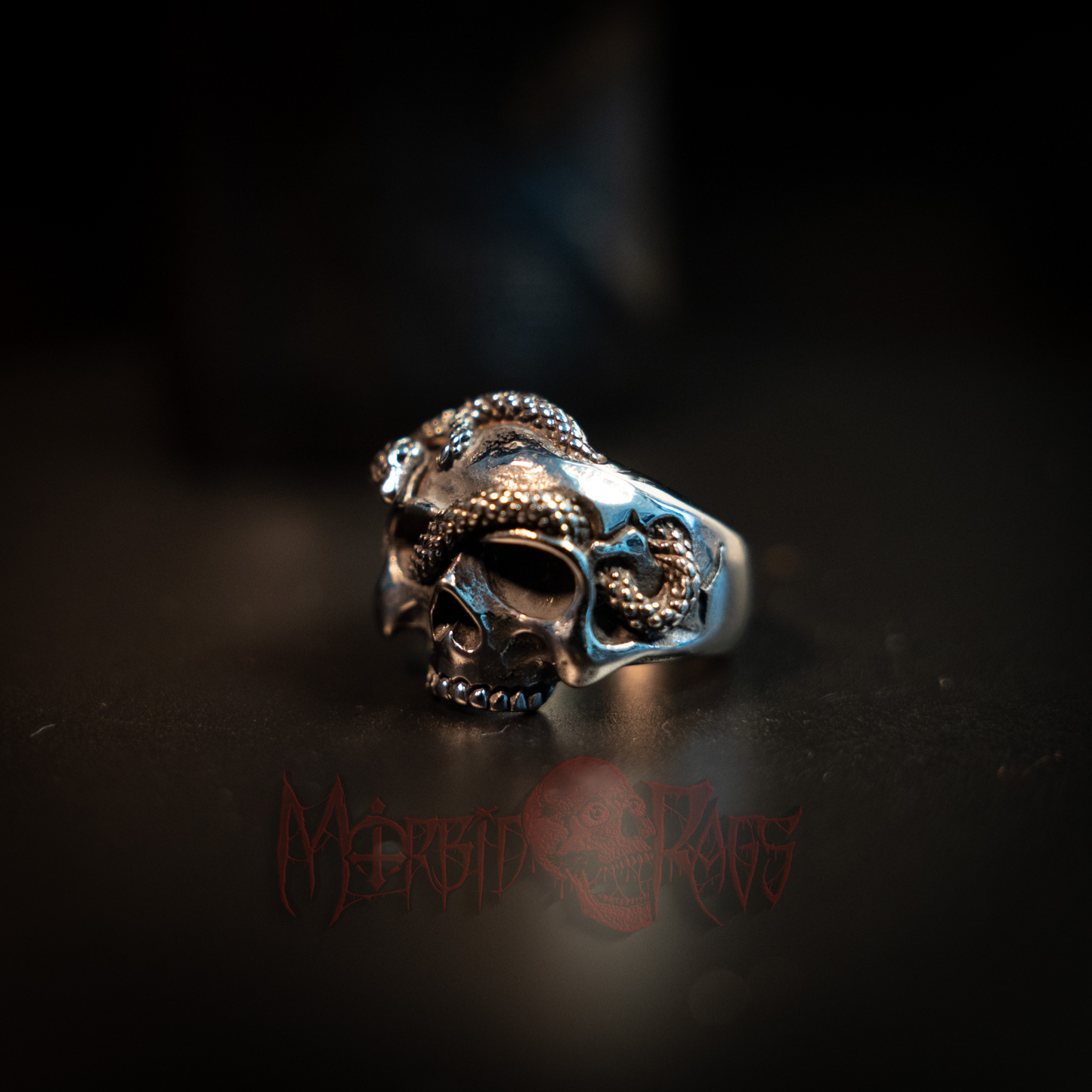 Esteban Skull and Snake Ring