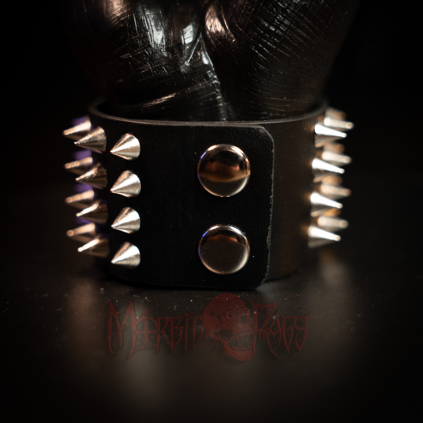 Four Row Stud Leather Bracelet