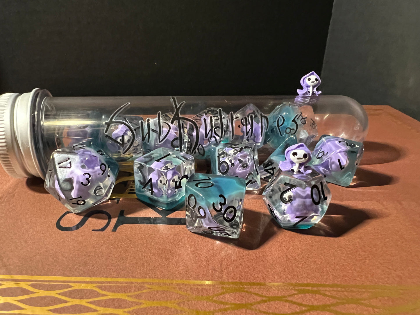 Purple Grim Reaper Dice Set