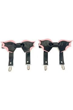 Black and Pink Bat Leg Garters