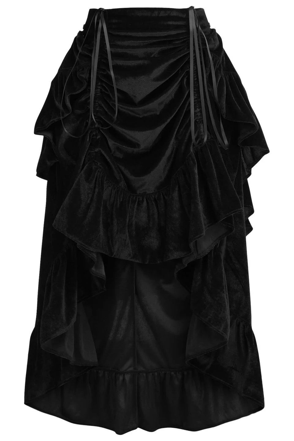 Black Velvet Bustle Skirt