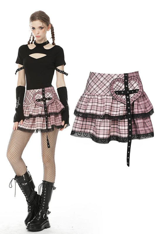 Millennium Hottie Pink Plaid Skirt