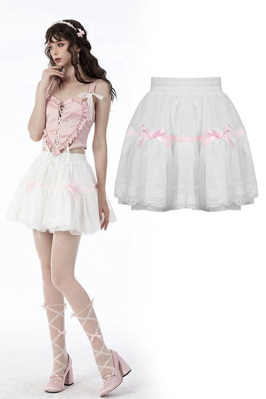 White Dolly Frilly Mini Skirt