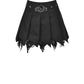 Tattered Pleated Skull Mini Skirt