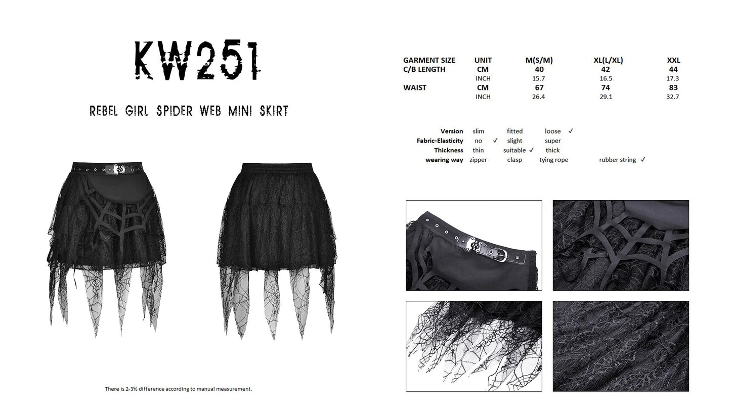 Rebel Girl Spider Web Skirt