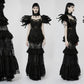 Goth Perspective Paneled Maxi Skirt