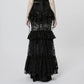 Goth Perspective Paneled Maxi Skirt