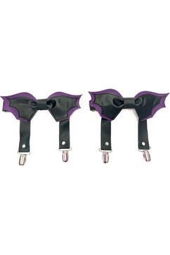 Black and Purple Bat Leg Garter