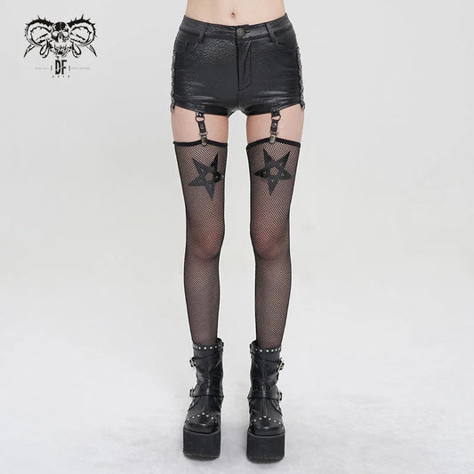 No Way Out Pentagram Shorts with fishnet